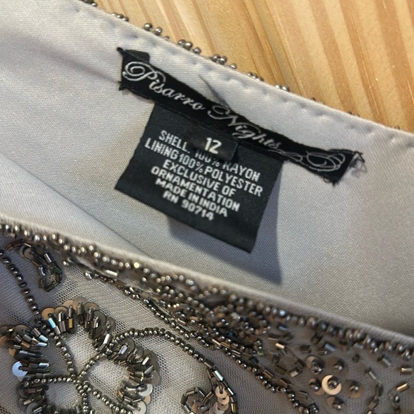 Pisarro Nights Gray Beaded Gown - Picture 9 of 13